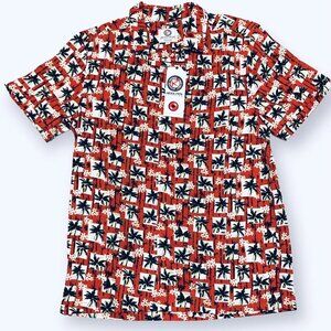 Mens Adult Medium One Resolution Clothing Button Up Shirt Tropical New Short Slv